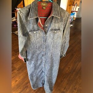 Eddie Bauer Denim Button Front Dress
